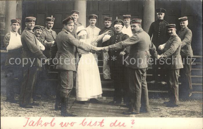 Militaria WK1 gruppenfoto Lazarett