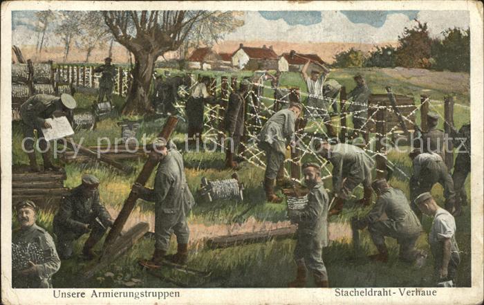 Militaria WK1 Armierungstruppen Stacheldraht-Verhaue
