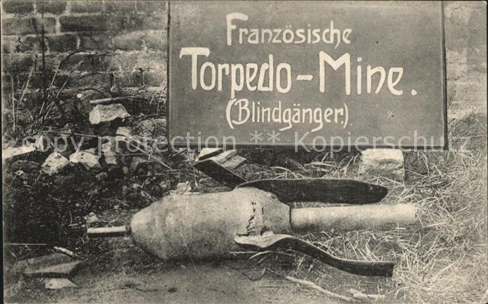 Militaria Bomben Minen franzoesische Torpedo-Mine Blindgaenger WK1