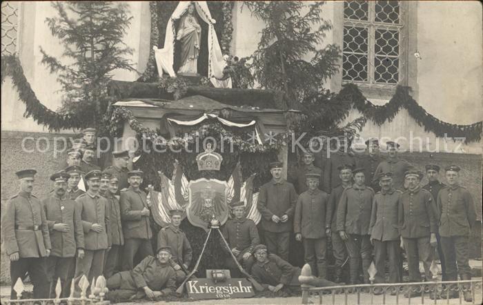 Militaria WK1 Gruppenfoto Jesusfigur