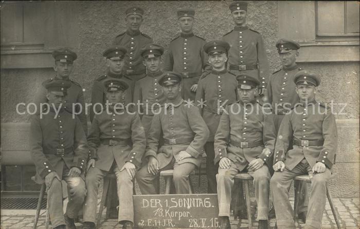 Militaria WK1 Bromberg Polen Infanterie Regiment 14 Gruppenfoto