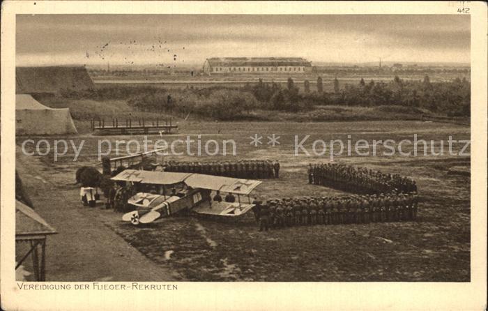 Militaria Aviatik Vereidigung der Flieger-Rekruten WK1