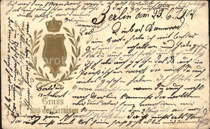 Militaria Deutschland Gruss aus der Garnison Berlin