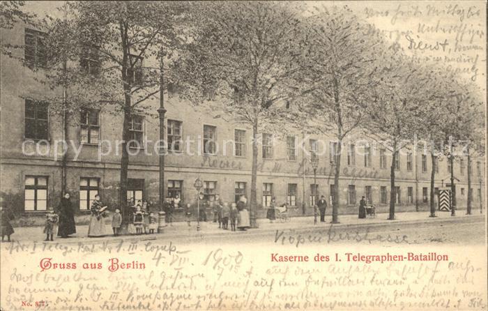 Militaria Telegraphie Gruss aus Berlin Kaserne 1 Telegraphen Bataillon