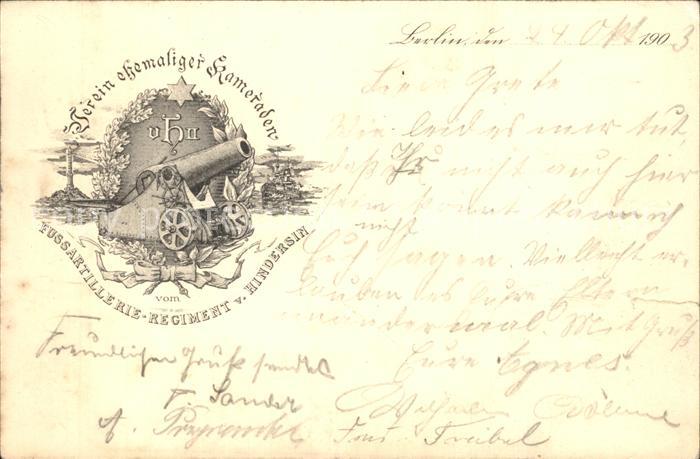 Militaria Deutschland Berlin Fussartillerie Regiment Karte