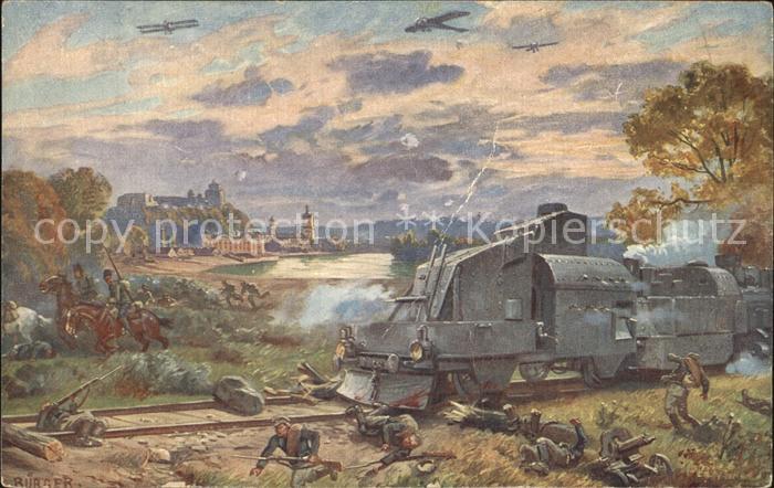 Militaria Eisenbahn vor Wilna oesterreichischer Panzerzug  WK1