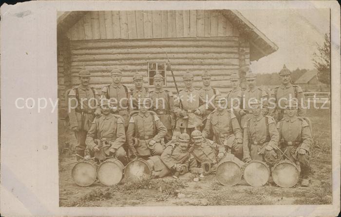 Militaria WK1 Gruppenfoto Infanterie Regiment 342 Trommler