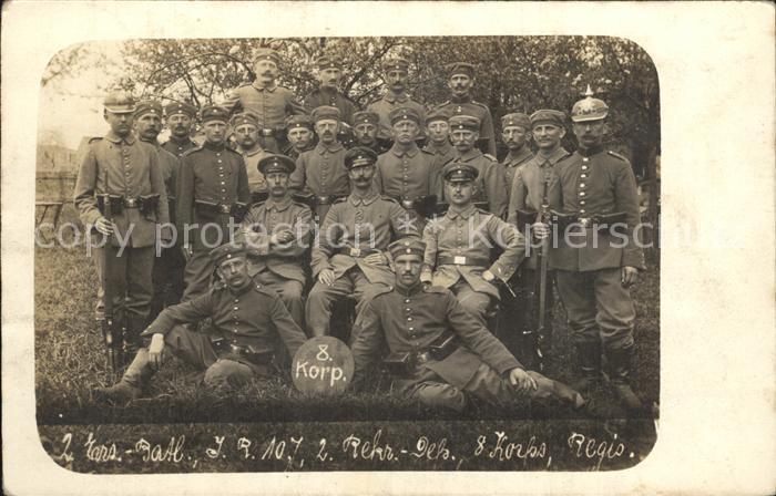 Regiment IR 107 Infanterie Gruppenfoto WK1