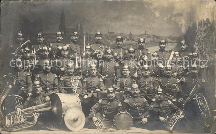 Militaria Musik Gruppenfoto WK1 Orchester Musikanten Ulm a.d.Donau