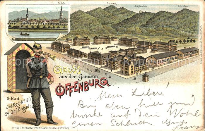 Regiment IR 170 Infanterie Gruss aus der Garnison Regimentskarte