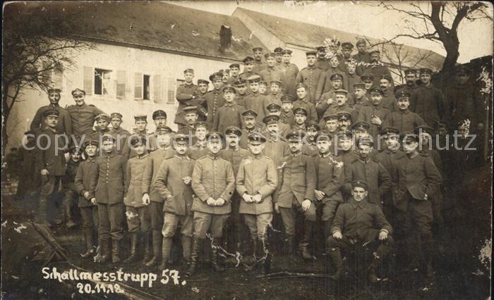 Militaria WK1 Gruppenfoto Schallmesstrupp 57