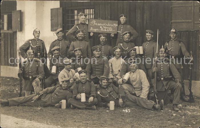 Lechfeld Lager Reservisten Bierkrug Gruppenfoto WK1  Bayerisches Regiment 2