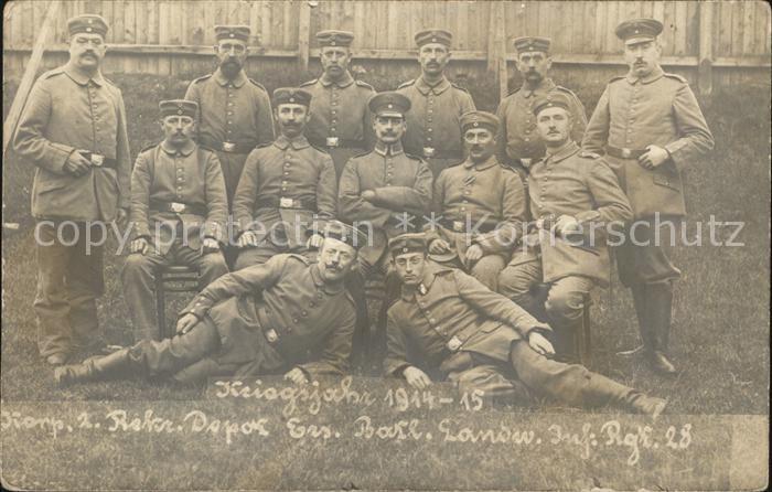 Regiment LIR 028 Landwehr Infanterie Ersatz Batl WK1