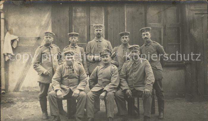Militaria Landwehr Landstuermer Gruppenfoto WK1