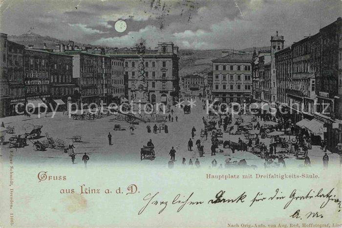 Linz Donau Hauptplatz Dreifaltigkeits Saeule