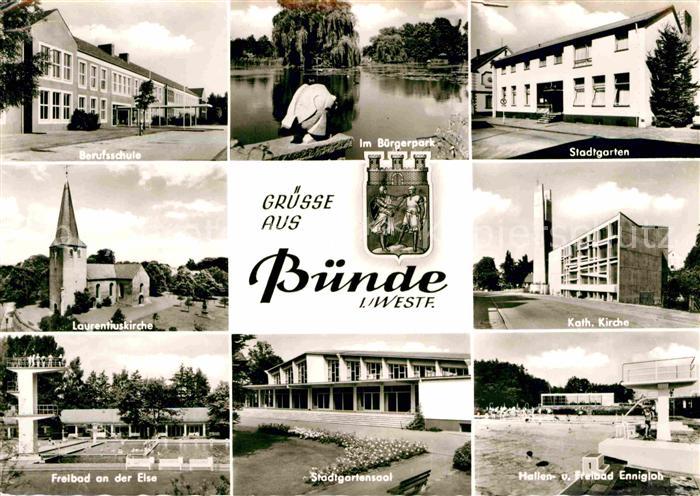 Buende Westfalen Berufsschule Laurentikirche Katholoische Kirche Buergerpark