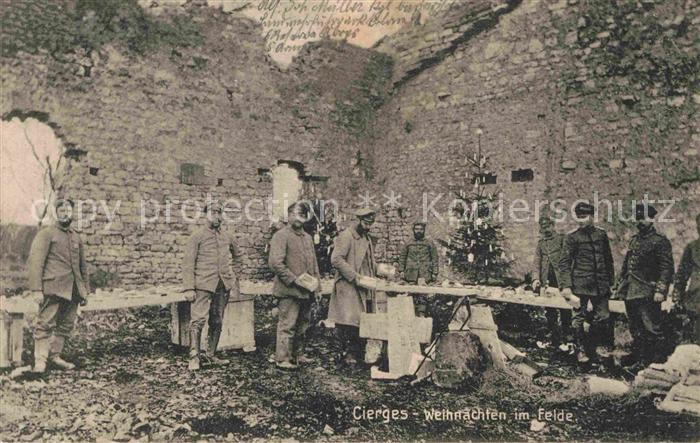 Cierges Aisne Soldaten zu Weihnachten im Felde