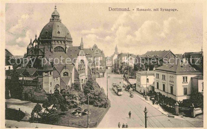 Dortmund Hansastrasse mit Synagoge