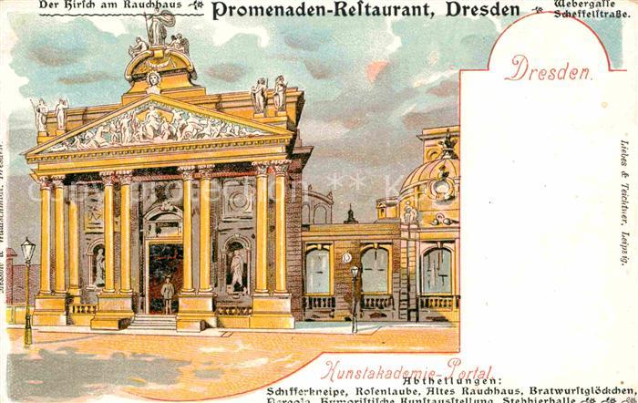 DRESDEN Elbe Webergasse Scheffelstrasse Kunstakademie Portal