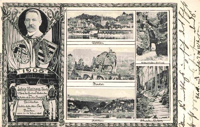 Wehlen Sachsen Bastei Rathen Schwedenloecher Ludwig Wiesinger