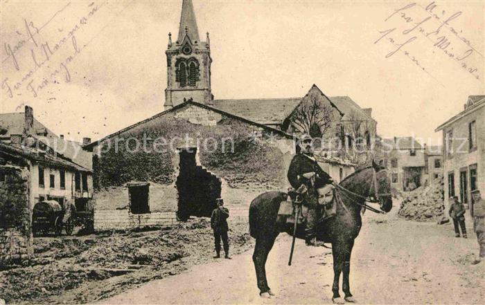 Saint-Souplet Nord Strassenpartie mit Reiter