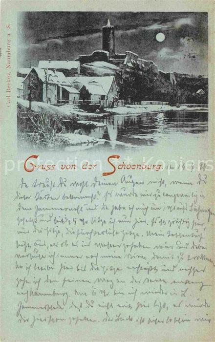 Schoenburg Naumburg Ortspartie im Mondschein