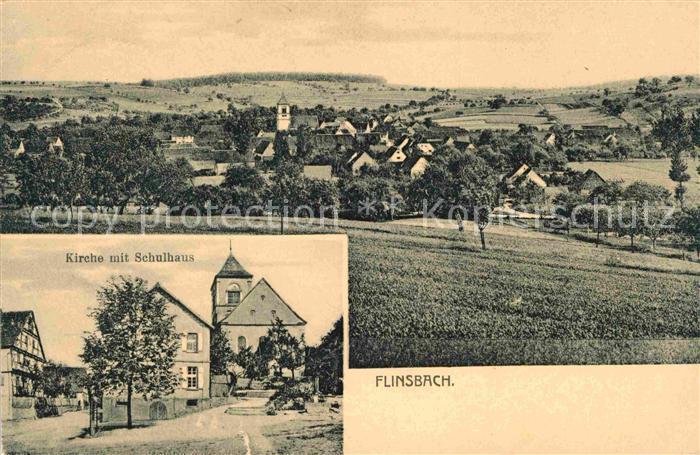 Flinsbach Kirche mit Schulhaus