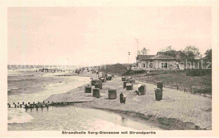 Berg-Dievenow Pommern Strandhalle Strandpartie