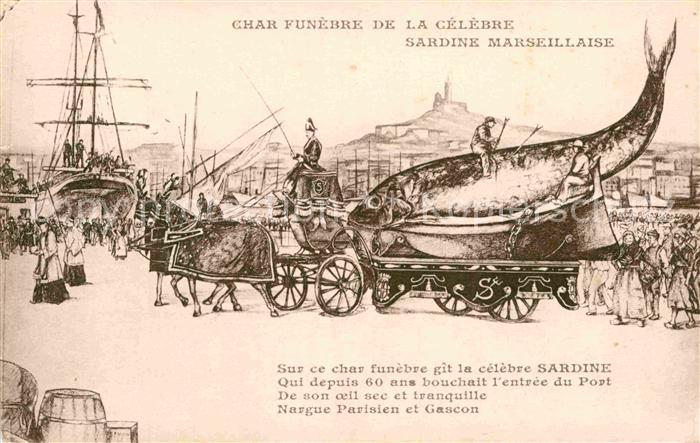 Marseille Bouches-du-Rhone Char Funebre de la Celebre Sardine Marseillaise