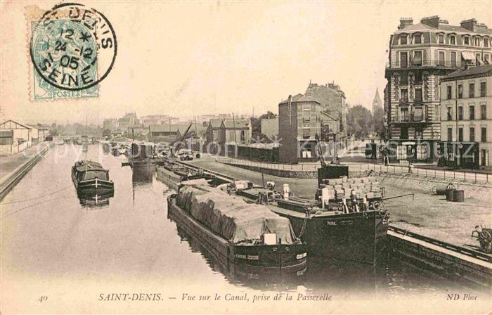 Saint-Denis Seine Vue sur le Canal prise de la Passerelle