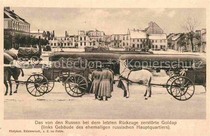 Goldap Ostpreussen Zerstoertes Goldap nach russischem Rueckzug
