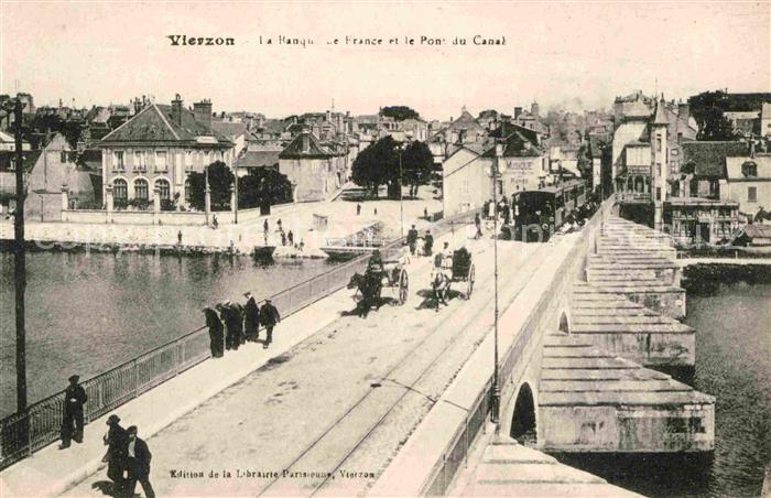 Vierzon La Banque de France et le Pont du Canal