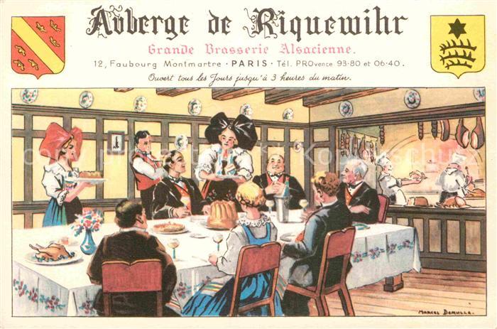 Paris Auberge de Riquewihr Grande Brasserie Alsacienne Illustration