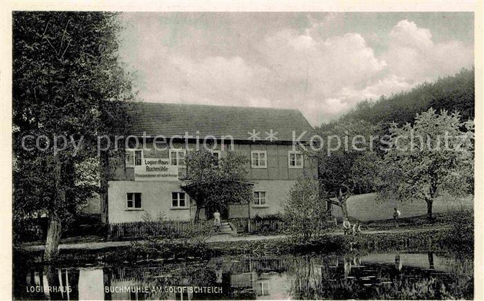 Lagow Ostbrandenburg Restaurant Buchmuehle am Goldfischteich