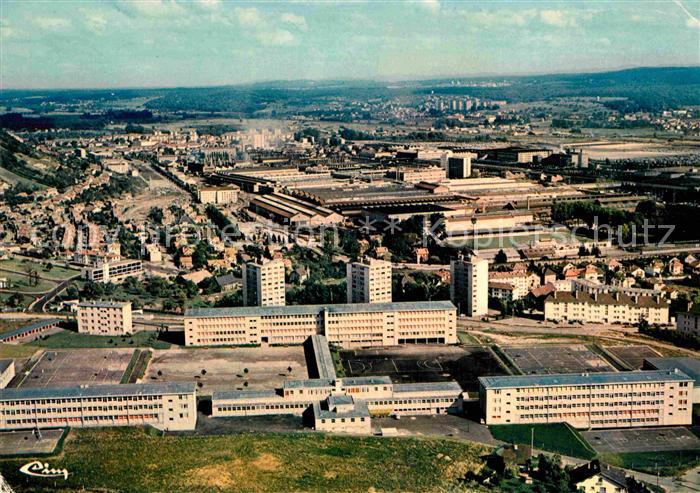 Sochaux Doubs Vue aerienne Lycee Cuvier et les Usines Peugeot