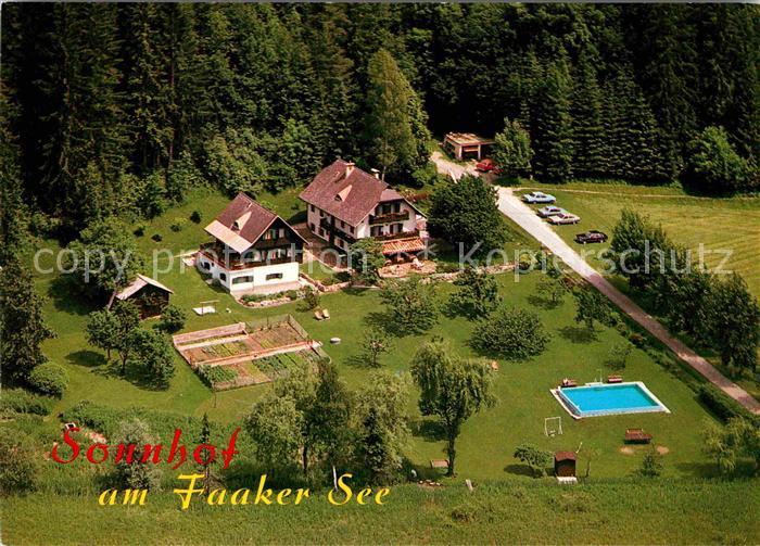Faak am See Finkenstein Pension Sonnhof Fliegeraufnahme