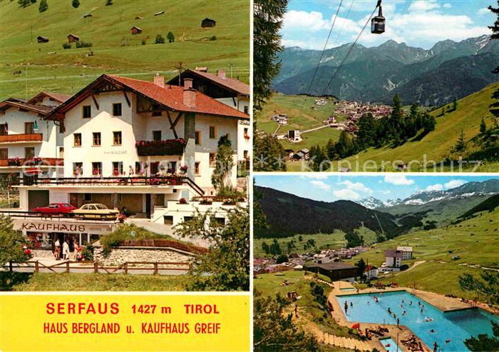 Serfaus Tirol Haus Bergland mit Kaufhaus Greif Seilba