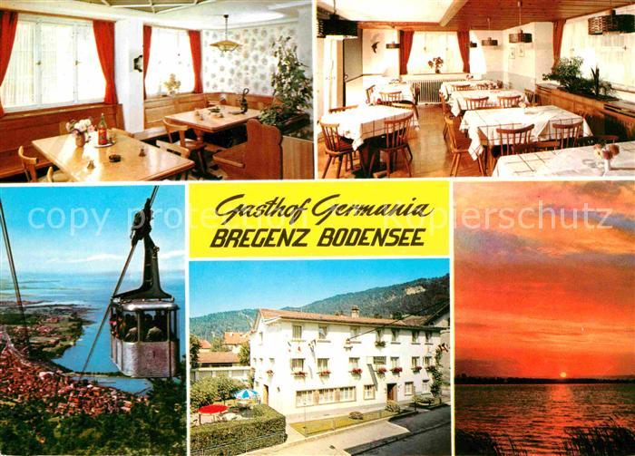 Bregenz Bodensee Gasthof Germania Gastraeume Seilbahn Sonnenuntergang