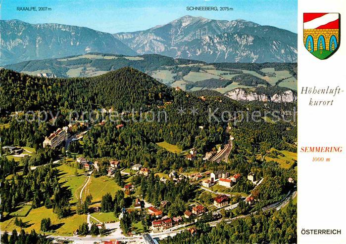 Semmering Niederoesterreich Fliegeraufnahme mit Raxalpe und Schneeb