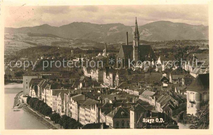 Steyr Enns Oberoesterreich Stadtblick Kirche
