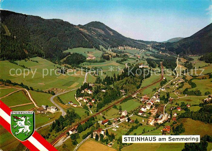 Steinhaus am Semmering Fliegeraufnahme mit Semmeringpass und P