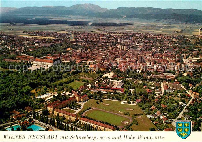 Wiener Neustadt Fliegeraufnahme mit Schneeberg und Hohe