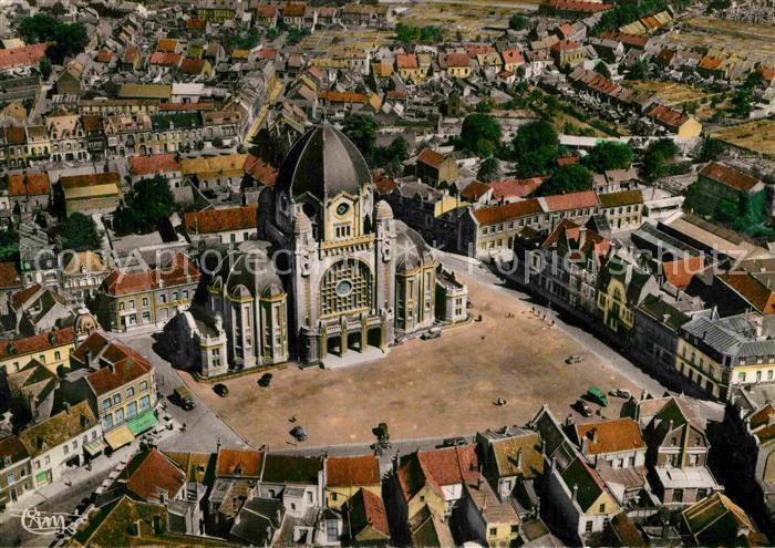 Henin-Lietard Place Carnot et Eglise Fliegeraufnahme