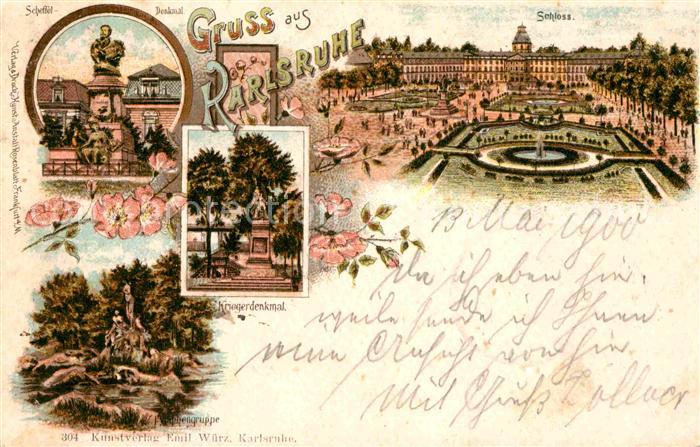 Karlsruhe Baden Scheffel Denkmal Kriegerdenkmal Schloss