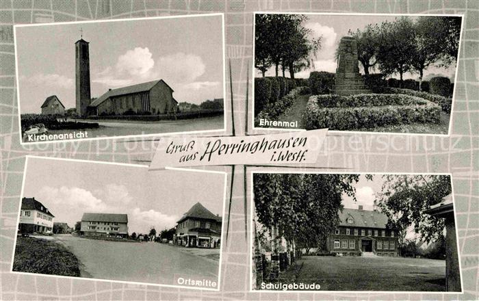 Herringhausen Enger Kirche Ehrenmal Ortsmitte Schulgebaeude