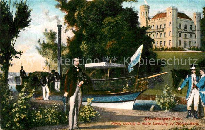 Starnbergersee Koenig Ludwig II erste Landung Schloss Berg