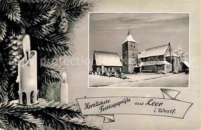 Leer Westfalen Kirche Weihnachtskarte Winter