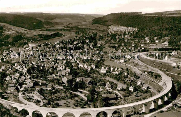 Nagold Fliegeraufnahme Bahnviadukt