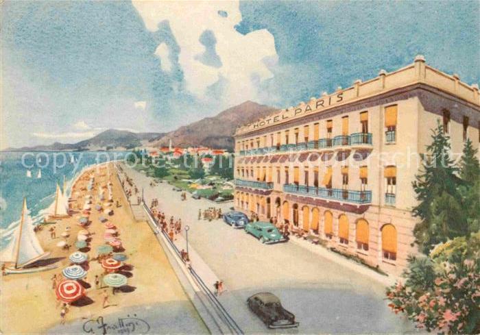 Bordighera Hotel Paris Kuenstlerkarte