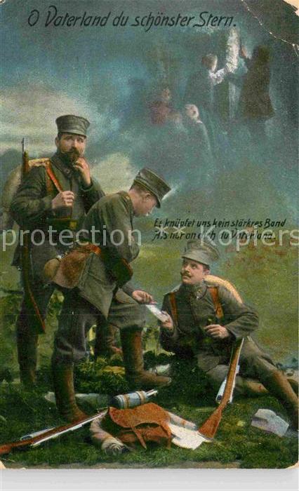 Militaria Poesie Patriotismus Soldaten im Felden Gewehr WK1